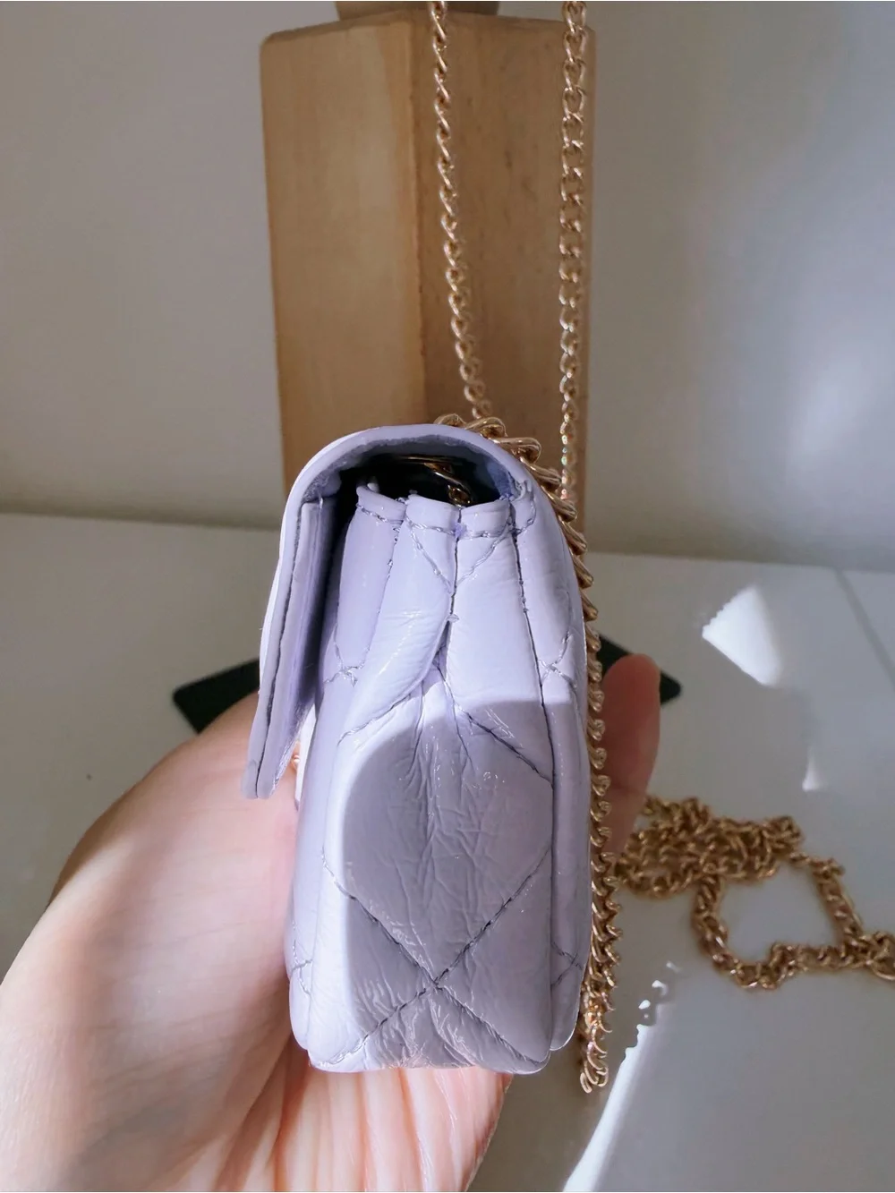 Lavender Quilted Mini Crossbody Card Holder 💜